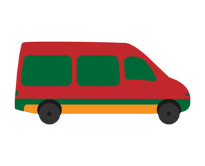 Christmas holidays holidays red and green truck illustration