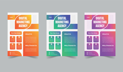 EPS modern digital marketing agency flyer template,Modern business flyer template