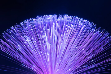 Fiber optics network cable lights abstract background