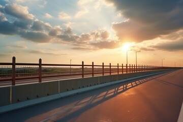 Fototapeta na wymiar Highway traffic in sunset