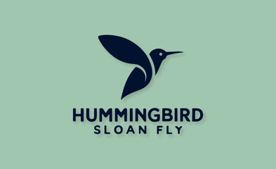 hummingbird logo modern design vector template