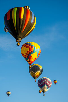 Hot Air Balloons Flying Over Albuquerque