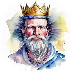Namalowany król portret - obrazy, fototapety, plakaty