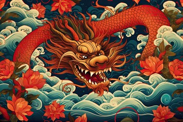 Obraz premium Stunning Dragon Year background commemorating the vibrant traditions and symbolism of the Chinese zodiac