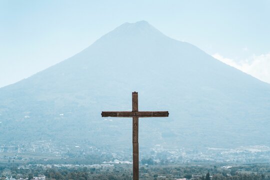 Cerro de La Cruz cross near the mountain in Antigua, Guatemala
