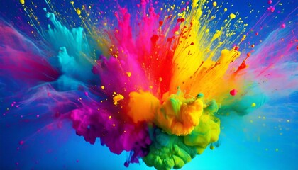 Fototapeta na wymiar Colorful liquid ink explosion background