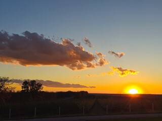A sunset over a desert