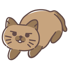 Interested something brown cat cartoon