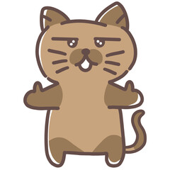 Brown Cat With Sparkly Eyes Cartoon