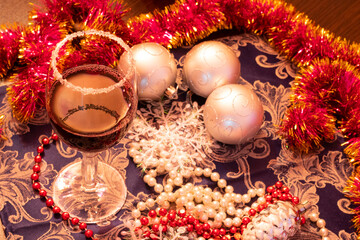 Close up shot of new year decorations. New year changing numbers. Holiday