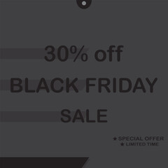 Black Friday Sale banner. Modern minimal design with black and white .Template Vector illustration.