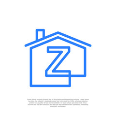 vector home logo. House Symbol with z Letter isolated on white Background