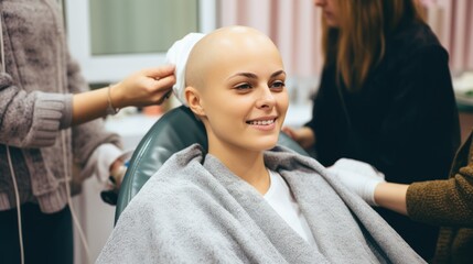 Cancer patients hair cutting