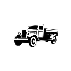 vector classic truck on white background. use for logo or illustration