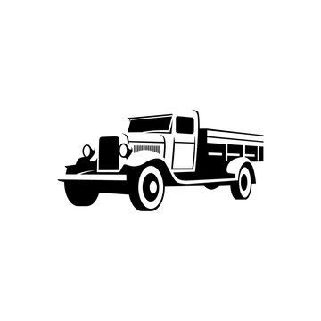 vector classic truck on white background. use for logo or illustration