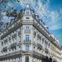 Paris, beautiful buildings, boulevard Richard-Lenoir in the 11e arrondissement of the french capital
 - obrazy, fototapety, plakaty