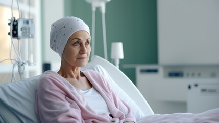 Obraz premium Sadly of female cancer patients at hospital