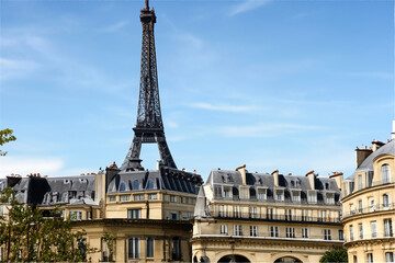 Paris and eiffel tower city. Generative AI