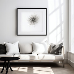 Minimalist Black and white interior design photography | Livingroom | Frame Mockup | 