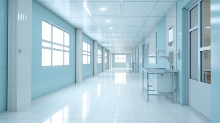 Modern hospital corridor for clean background