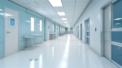 Modern hospital corridor for clean background