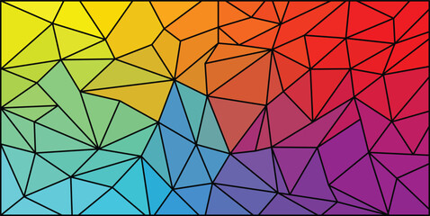 Abstract stained glass background , the colored elements arranged in rainbow spectrum,rectangular image