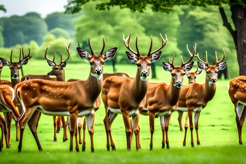 herd of deer in the forest