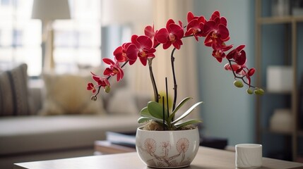 beautiful orchid in luxury interior
