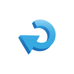 Arrow blue 3D icon