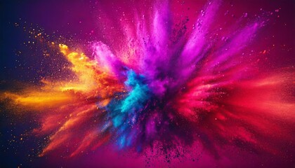 Colorful powder explosion background art illustration - obrazy, fototapety, plakaty