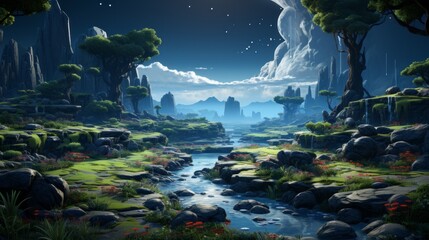 futuristic 2d game platformer background 