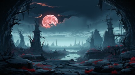 Obraz premium futuristic 2d platformer background 