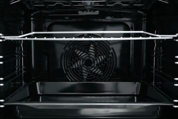Modern black electric oven inside
