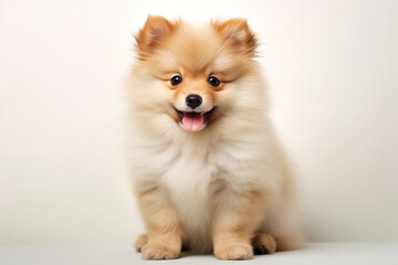 front view photo of a cute dog sitting