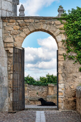 Stone arch in the wall surrounding the medieval town of Frias, Burgos, Spain.