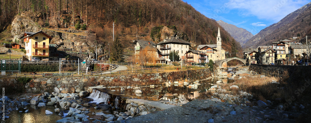 Canvas Prints most beautiful alpine villages of northern italy- fontainemore, medieval borgo in valle d'aosta regi