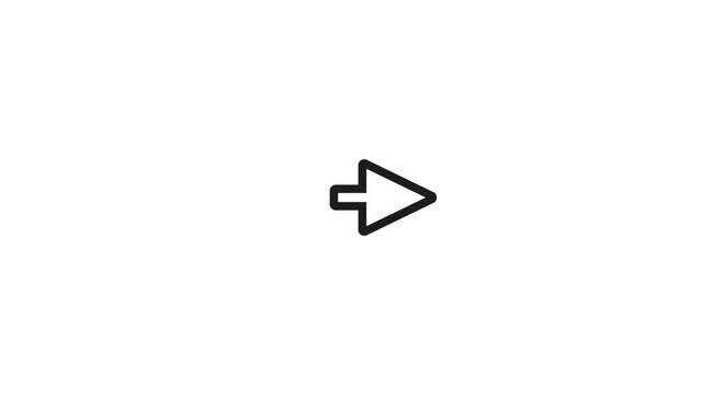 Animated black arrow on white background