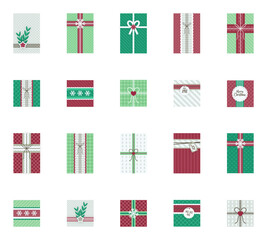 Set of Christmas presents, xmas gift colorful icons collection