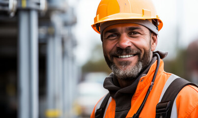 Fototapeta premium Electrical Power-Line Installer's Vital Role in Power Distribution