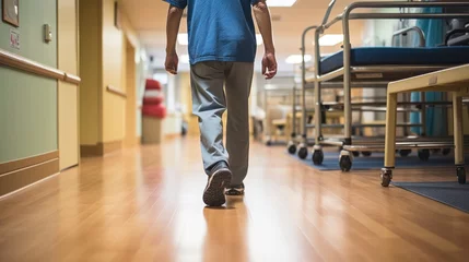 Foto op Aluminium Physical therapist helpful patients to walking with walker © ETAJOE