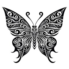 Maori Butterfly Tattoo Design Inspiration