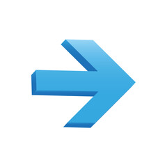 Arrow blue 3D icon