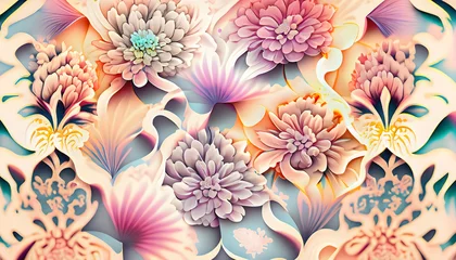 Foto op Canvas blüten, blumen, hintergrund, asiatisch, neu, pink, beige, textur, peach fuzz,  © jeepbabes