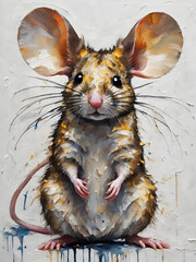 Oil painting of a rat created by AI