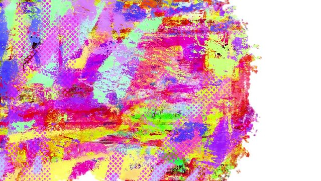 grunge pattern transition video background colorful paint spill abstract halftone modern street art style