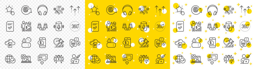 Outline Phone payment, Auction hammer and File storage line icons pack for web with Swipe up, World globe, Ranking star line icon. Online rating, World statistics, Tickets pictogram icon. Vector