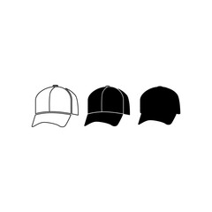 Baseball hat icon. Cap icon. Vector illustration.