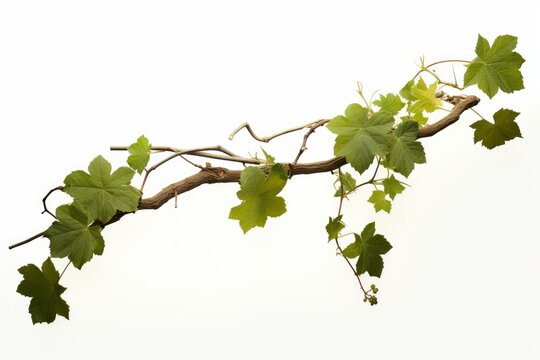 Grape leaves vine plant hanging branch grapevine with tendrils, Generative AI