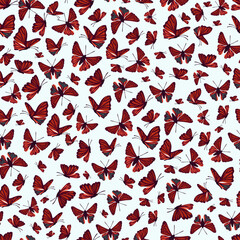 Beautiful Butterfly Seamless Pattern Illustration, Lovely Butterfly Vector Design