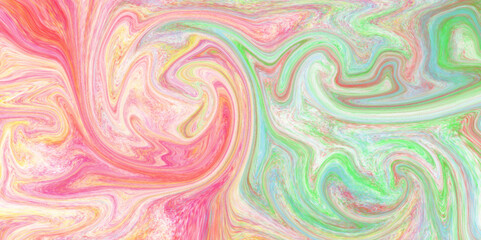 Abstract colorful pastel with green, blue, pink multicolor toned textured background Fluid art. Multicolored abstract background on the liquid